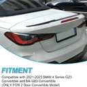 KHK G23 Rear Spoiler, Gloss Black Rear Trunk Spoiler Wings, ABS Material M4 Style Rear Spoiler Wing Lid Fits for BMW 4-Series G23 Convertible 2021-2023 2022