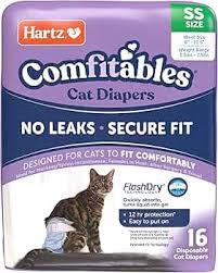 Hartz Comfitables Cat Diapers, Size XS 16 Count, Comfortable & Secure Fit, Easy to Put On