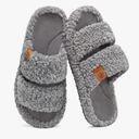 EverFoams Womens Fuzzy Open-toe Slippers Soft Comfy Memory Foam Indoor House Shoes, Size: 11-12