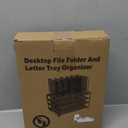 Desk Organizers and Accessories, 3-Tier Paper Organizer with 5 Vertical File Holders, File Organizer for Desk (Rose Gold, 3T)