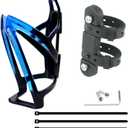 Bike Water Bottle Holder Ultra-Light Bicycle Bottle Cages with Cage Mounting Base for Road MTB Bikes (black-blue)