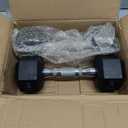 PAPABABE HEX Dumbbell Set 2.5-125lb, Rubber Encased Home Gym Dumbbells, Exercise & Fitness Weights Dumbbells for Women & Men, Hand Weight for Strength Training