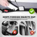 2 x 2PCS Car Seat Gap Filler Organizer,3 in 1 Car Seat Side Gap Filler with Hook for Avoiding Dropped Items,Universal No Drop Seats Guard for Filling Gaps 1.37-1.49 Inch Wide (Black)