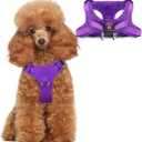 Dog Harness Step in Dog Vest Harness, Reflective Adjustable Puppy No Pull Harness Breathable Soft for Small and Medium Dogs Cats, Purple, XS