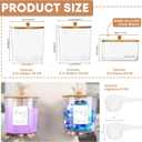 COAZEX 3 Pack Laundry Powder Container & Dryer Sheet Holder, Large Plastic Laundry Room Organization and Storage Jars with Lids, Labels & Scoops for Powder, Detergent, Scent Booster