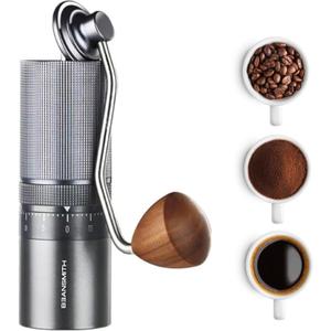 M1 Manual Coffee Grinder 7 Star Stainless Steel Conical Burr, 60 Clicks External Adjustment, 30g Capacity : Portable Burr Grinder for Espresso, French Press, Turkish, Cold Brew