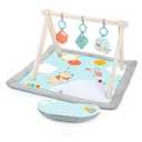 Bright Starts Disney Winnie THE Pooh Once Upon a Tummy Time Baby Play Mat, Tummy Time Mat and Play Gym, Blue, Newborn