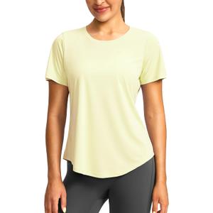 Women's Short Sleeve Workout Shirts Breathable UPF 50+ Sun Protection T-Shirts Quick Dry Gym Running Hiking Tops (Medium)