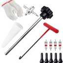 Tire Valve Stem Removal Installation Tool Kit,Tire Valve Core Removal Replacement Tool Kit,TR413 Valves with Valve Core and Valve Core Disassemble Tool,for Cars Lawn Mowers ATVs Motorcycles