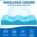 Geiserailie 1 Pcs Egg Foam Pad Eggs Chair Cushion to Relieve Back Foam Seat Cushion Chair Accessories Pad for Office Recliner Wheelchair Home Car (18 x 16 x 4 Inches Flower-Shaped,Light Blue)