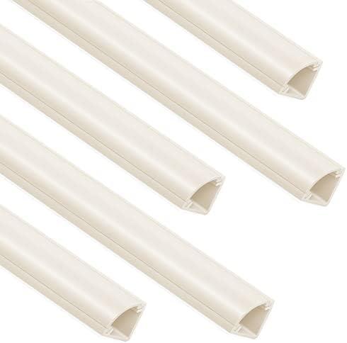 85in Corner Cable Concealer, One-Cord Corner Duct, Paintable Corner Cord Cover, Cable Management Channel for Wall Corner, Floor Baseboard, Ceiling - 5 X L 17in, Beige