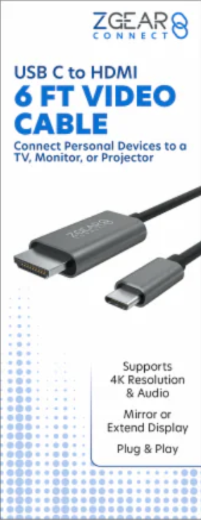 ZGear USB C to HDMI Video Cable, 6 ft