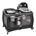 Pamo Babe Playard Portable Playard Foldable Playpen for Baby and Toddler Portable Crib Mattress Diaper Changer for Newborn (Grey)