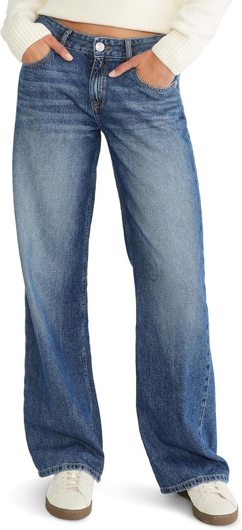 Low-Rise Baggy Wide-Leg Jean, Dark WASH, 10S