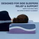 Cube Pillow for Side Sleeper with Firm Layer, Cooling Memory Foam Pillows with Two Side Four Types of Softness for Neck and Shoulder Pain, 24"x12"x7"
