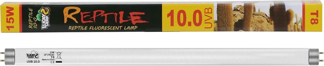 LUCKY HERP 18inch 15W T8 UVB 10.0 Reptile Light, UVA UVB Bulb, Fluorescent Lamp for Reptiles Amphibian