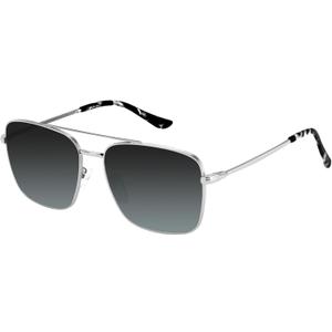 MAXJULI XL Size Extra Large Polarized Sunglasses 148 MM for Big Wide Heads Men Metal Glasses 8816 (Silver+gradient Grey)