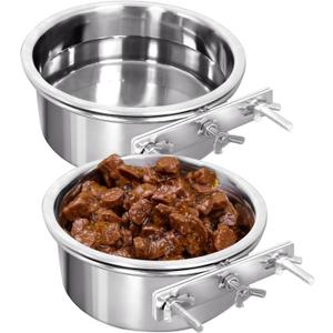Kennel Water Bowl, 2 Packs No Spill Hanging Cage Crate Bowl for Cat, Small Dog Feeder -2 Cups / 1 Pint