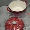 Enameled Cast Iron Dutch Oven Pot with Lid, for Sourdough Bread Baking, Round Dutch Ovens, 6 Quart, Red