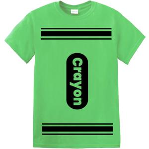 Crayon Tshirt Halloween Costume for Men Women Adult Size | Funny Cool Shirt idea | Graphic tee (Medium, Lime)