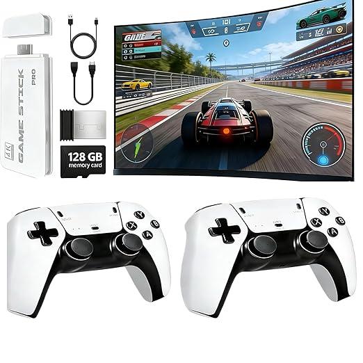 Retro TV Video Game Console: Plug-and-Play with 20K+ Classic Games, 4K HDMI, 23 Emulators & Upgraded Dual Wireless Controllers (64GB)