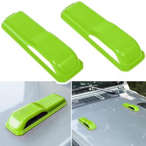 Engine Hood Hinge Cover Trim Exterior Accessories Decoration for 2018-2025 Jeep Wrangler JL JLU Sports Sahara Freedom Rubicon Unlimited Gladiator JT 2-Door & 4-Door (Green 2PCS)
