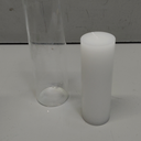 Set of 6 White Pillar Candles with Clear Glass Hurricane Holders- Elegant Cylinder Candle Vases for Weddings, Parties, Centerpieces, Home & Office Decor (White, 6 Set)