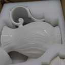tea pot ceramic, Porcelain teapot with lid, 38.8 Oz for Tea, Milk, Coffee, Flower tea (Pure White)