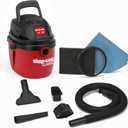 Shop-Vac 1.5 Gallon 2.0 Peak Wet Dry Vacuum, Portable Compact Shop Vacuum with Collapsible Handle Wall Bracket & Attachments, 2030100