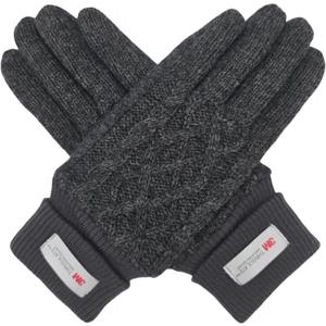 BRUCERIVER Womens Winter Touchscreen Knit Glove With Thinsulate Lining Cabel design Rib Cuff (Black)