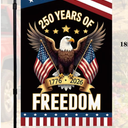 American Flag 5X8 Ft, Multipurpose Heavy Duty US Flag, 4 Brass Grommets Banner 250 Years of Independence Yard Sign Eagle Design 4th of July Double-Sided Waterproof Flag 12x18 Inch