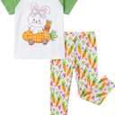 Bamboo Viscose Toddler Girls Short Sleeve Pajamas 2-6Y