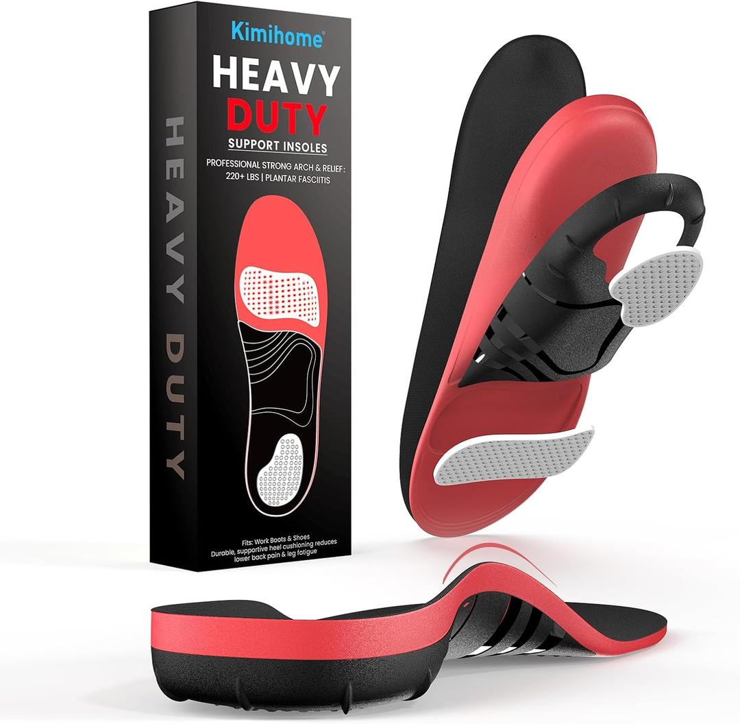 Plantar Fasciitis Relief Insoles - High Arch Support Inserts - FSA Eligible Items Only List - Heel Cups & Shoe Inserts for Heel Pain Relief - Planter Facetious Relief Support Inserts - M (Black)