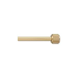 Modern Single 1” Diameter Adjustable Curtain Rod Set with Knurled Finials for Curtains and Draperies, Brushed Gold