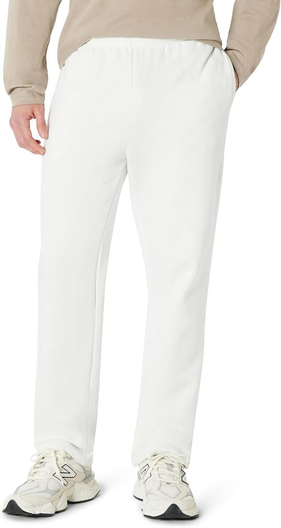 Amazon Essentials Men's Fleece Open Bottom Sweatpant (Medium, Pale Grey)