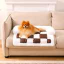 FUNNY FUZZY Pet Couch Covers for Sofa, Dog Couch Bed for Furniture Protector, Pet Bed Mat, Couch Cover for Dogs Washable with Non Slip, Small, Brown (27.5"L x 25.5"W x 5.6"Th)