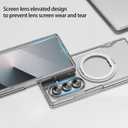 for Samsung Z Fold 7 Case Clear with Kickstand Hinge Protection Built-in HD Glass Screen Protector Shockproof Protective Case for Galaxy Z Fold 7 2025 - Clear