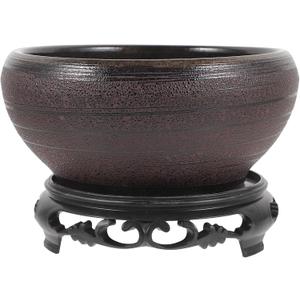 Ceramic Lotus Pot with Base 7.08In Non-Porous Hydroponic Planter for Water Lily Daffodil Flower Indoor Outdoor Garden Decor