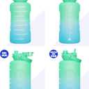 HydroPal 1 Gallon Water Bottles with Straw, 128 oz Water Bottle BPA Free Innovative 2-IN-1 Lid Gym Bottle with Times to Drink Motivational, Large for Sports Fitness Camping Water Jug （13.8X5.5 inch）