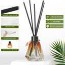 Reed Diffuser Set - 4 Empty Bottles with 20 Sticks, Delicate Gold Leaf Decor, Glass Fragrance Diffuser with Lids for Home, Bathroom | Refillable, Diamond Style (4 PCS Black)