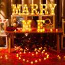Hortsun Marry Me Light up Letters Proposal Decorations Will You Marry Me Sign Rose Petals 24 LED Candles Romantic Night Light for Proposal Engagement Wedding Anniversary Valentine's Day(Red)