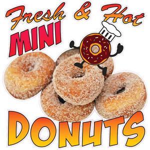 Custom Food Truck Decals Fresh and Hot Mini Donuts Food and Beverage Concession Concession Sign 18 in on Longest Side Design Only