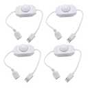 4 Pack LED Strip Dimmer Switch Contorller, DC 12-24V PWM Rotary Inline Dimmer Switch Manual Knob Dimmer Switch with DC Jack Cord for LED Strips LED Desk Lights