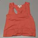 Women's Cotton Casual Scoop Neck Sleeveless Cropped Racerback Tank Tops (Large, Yawtkv0002 Deep Coral)