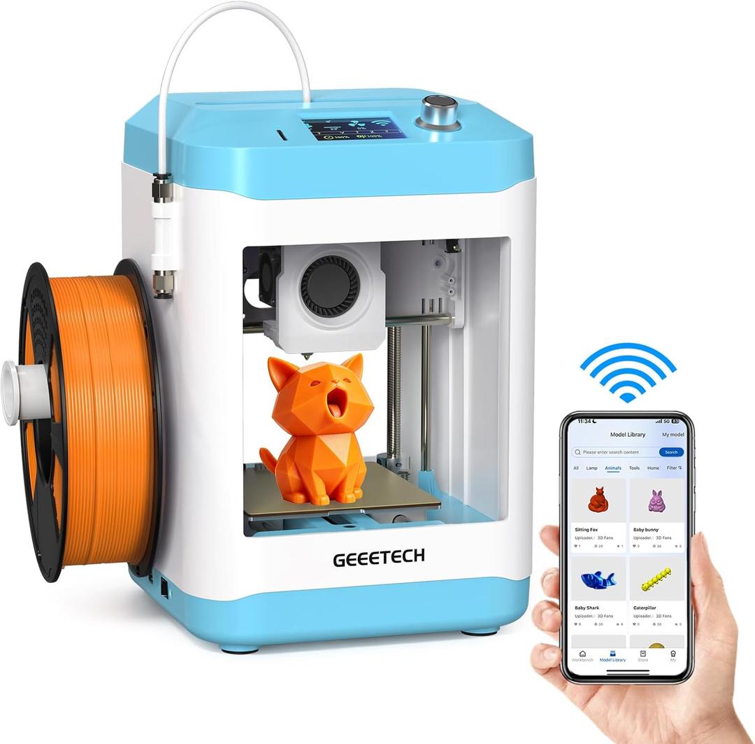 Geeetech M1S 3D Printer for Kids and Beginners
Fully Open Source Pre-Assembled, High-Speed Mini 3D Printer, Auto-Leveling, STEM Learning Tool, 3.94x4.33x3.94in Print Size
