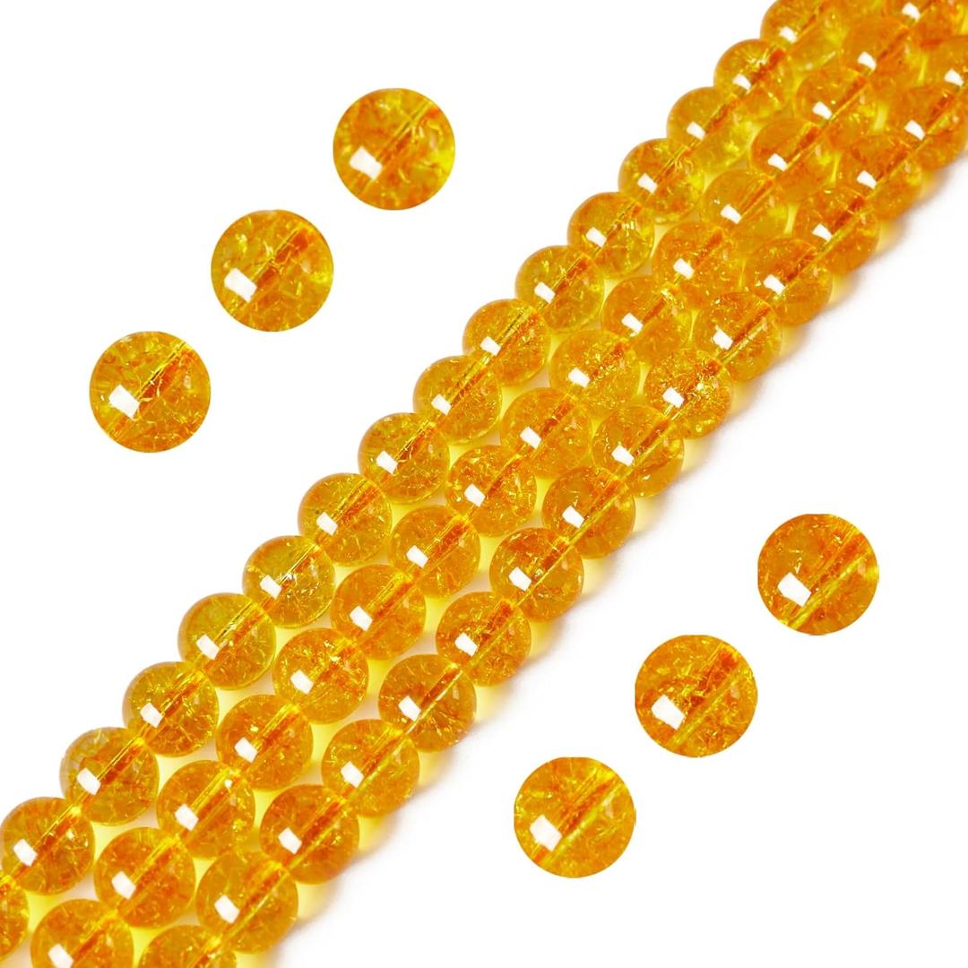 100pcs 8mm Citrine Beads Natural Gemstone Beads Round Loose Beads for Jewelry Making