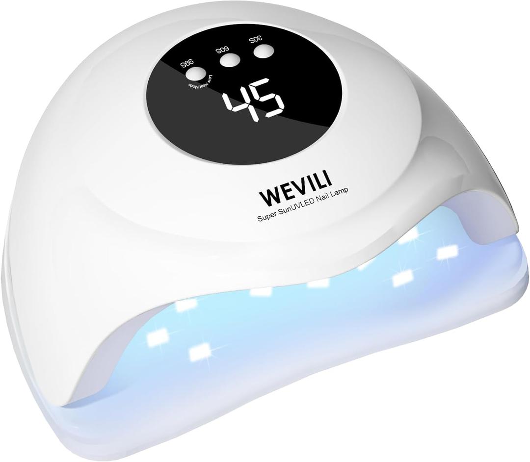 72W UV Nail Lamp, UV Light for Gel Nails with Smart Sensor, 3 Timer Settings & LCD Display, Portable Fast Curing Nail Dryer for Salon and Home Use (White)