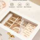 Enthralite Jewelry Box with 3 Drawers : Jewelry Display Organizer for Earrings Necklaces - Gift for Girls Women | White