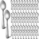 200 Pcs Dinner Spoons Set 6.7 Inches Stainless Steel Dessert Spoons bulk Silverware for Home Restaurant Kitchen Mirror Polished Dishwasher Safe
