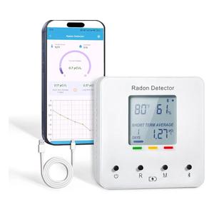 Bluetooth Radon Detector for Home & Basement, Portable Radon Test Kit with Real Time Gas Concentration, Temp & Humidity Monitoring, App Alerts, Detect Hidden Risks and Breathe with Confidence